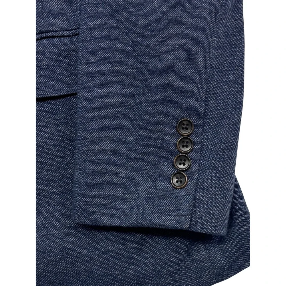 Bonobos 44R Navy Blue Chambray Unstructured Cotton Blazer Jacket Sport Coat Slim